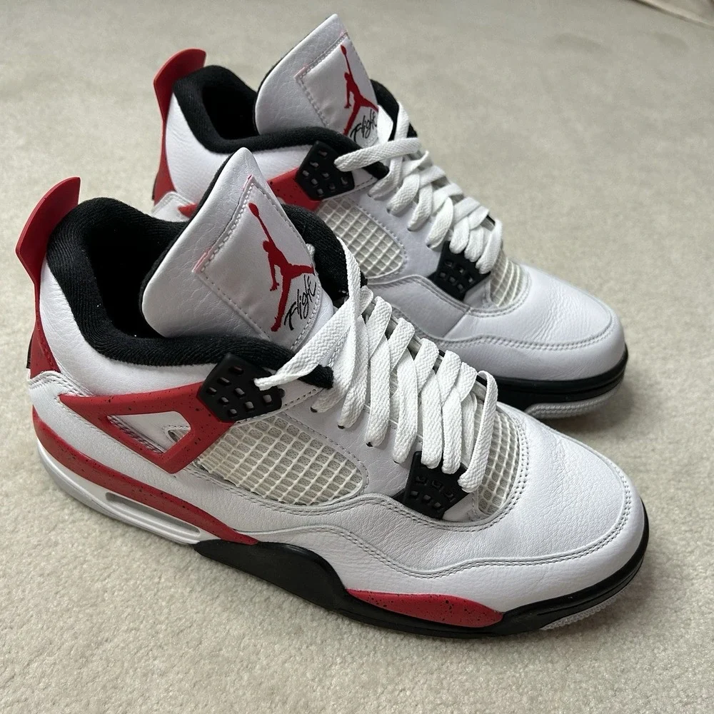 Nike Air Jordan Retro 4 Men's 9 Red Cement Sneaker DN6927 161 Shoes Worn Once